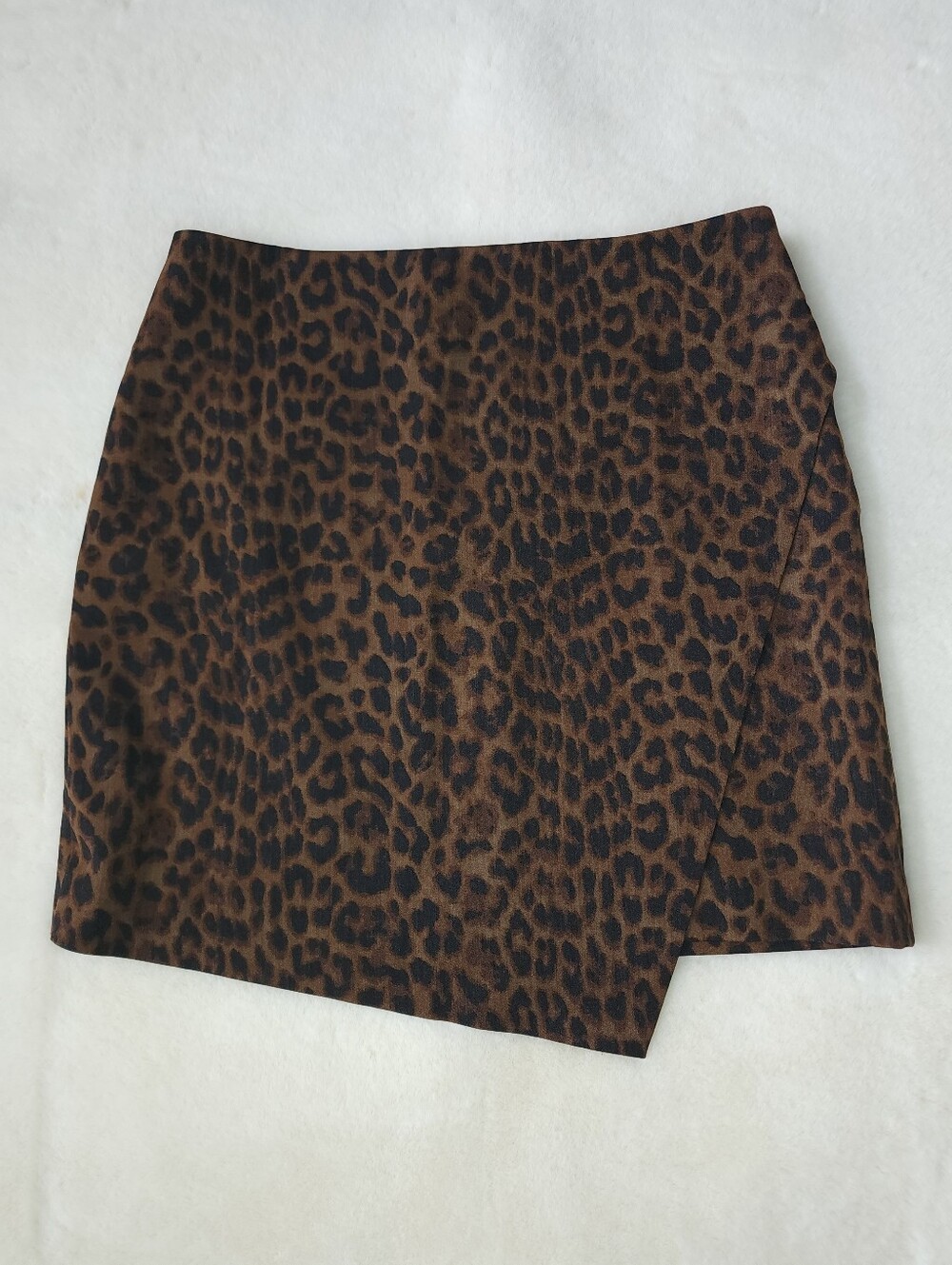 Ann Taylor Leopard Print Wrap-Front Mini Skirt - Picture 1 of 6